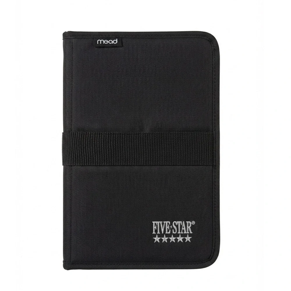 Mead Five Star First Gear Vintage Black Nylon Zipper Planner Organizer Small